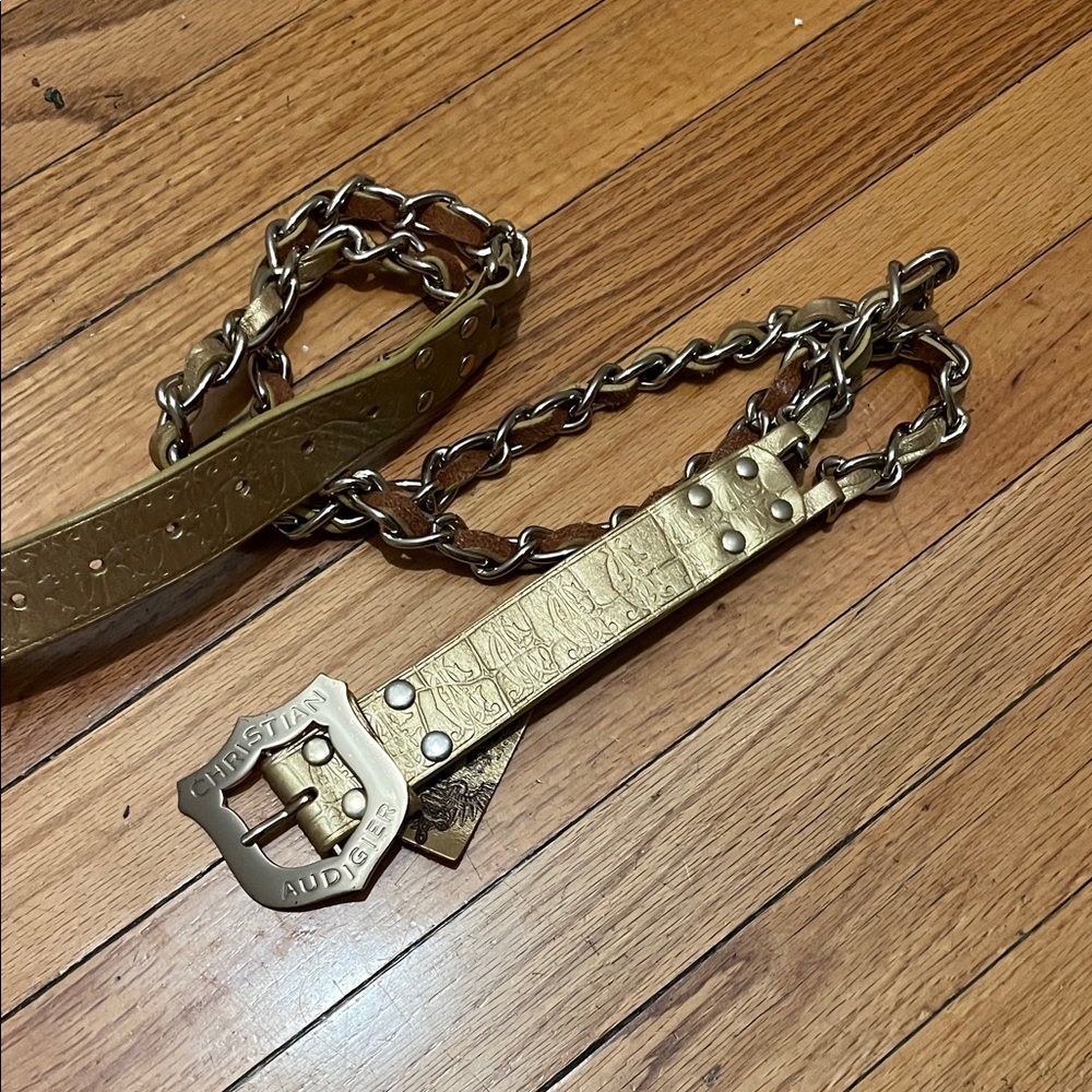 Christian Audigier Gold Chain Belt